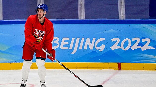 Trénink české hokejové reprezentace na OH v Pekingu 2022. Roman Červenka. (4. února 2022)