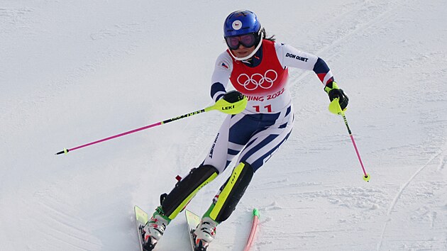 Češka Martina Dubovská během olympijského slalomu.