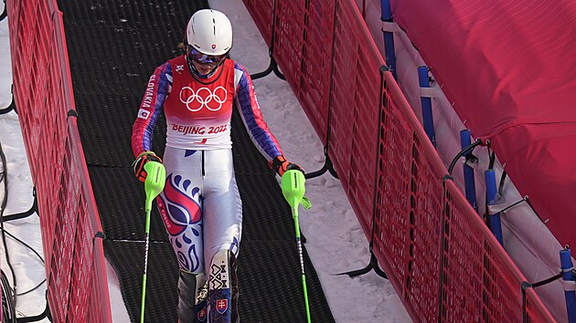 Slovenka Petra Vlhov po svm olympijskm slalomu.