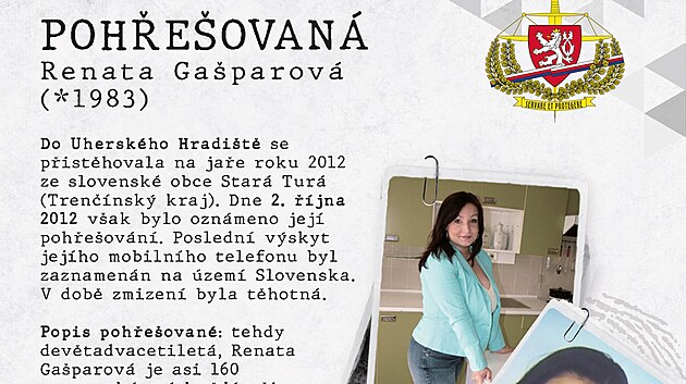 Policie se prost�ednictv�m kalend��e sna�� objasnit dlouho nevy�e�en� p��pady. V �noru p�ipom�n� zmizen� Renaty Ga�parov�. (1. �nora 2022)