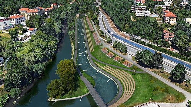 Vodácký kanál na řece Svratce poblíž brněnského Anthroposu existuje pouze na papíře.