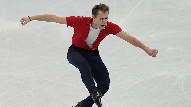 Michal Bezina bhem krtkho programu na olympijskch hrch v Pekingu.