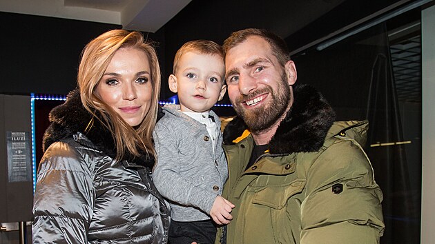 Hana Mašlíková, André Reinders a jejich syn Andreas (21. ledna 2020)