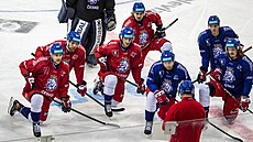 Trénink českých hokejistů před Olympijskými hrami v Pekingu