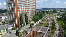 Vizualizace ukazuje zaúst�ní tunelu u mrakodrapu.