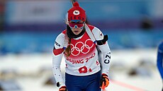 Markéta Davidová bhem smíené tafety na olympiád v Pekingu.