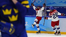 eské hokejistky na olympijských hrách v Pekingu pi druhém vystoupení v...
