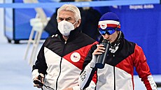 Martina Sáblíková a trenér Petr Novák na ZOH v Pekingu 2022. (5. února 2022)