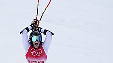 Olympijskou vítzkou v obím slalomu je védská lyaka Sara Hectorová, je...