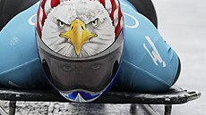 Katie Uhlaenderová ze Spojených stát� jede na trati b�hem ZOH v Pekingu 2022....