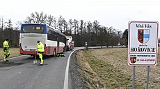Silný vítr zpsobil havárii autobusu na Berounsku. (6. února 2022)