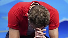 Michal B�ezina b�hem krátkého programu na olympijských hrách v Pekingu.