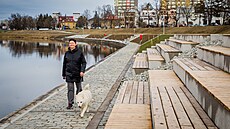 Nové pístavit u eky Vltavy pod Dlouhým mostem v eských Budjovicích je...