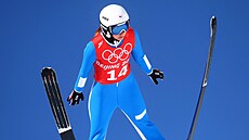 Karolína Indráčková při tréninku na olympijských hrách v Pekingu.