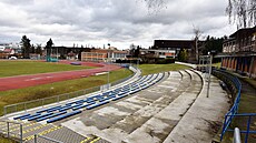 Stadion mláde�e ve Zlín� p�ed plánovanou rekonstrukcí (únor 2022)