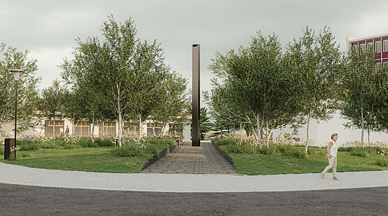 Vizualizace památníku památník politickým vzm v Ostrov nazvaného Reflexe.