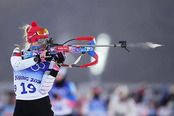 Biatlonistka Markéta Davidová na ZOH v Pekingu 2022. (11. února 2022)