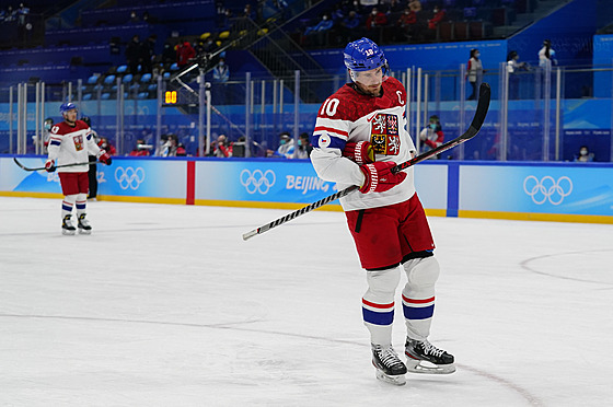 Olympijský turnaj v ledním hokeji. esko - výcarsko. Na snímku smutný kapitán...