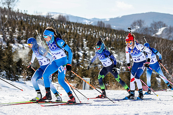 Markéta Davidová v akci na ZOH v Pekingu 2022. (18. února 2022)