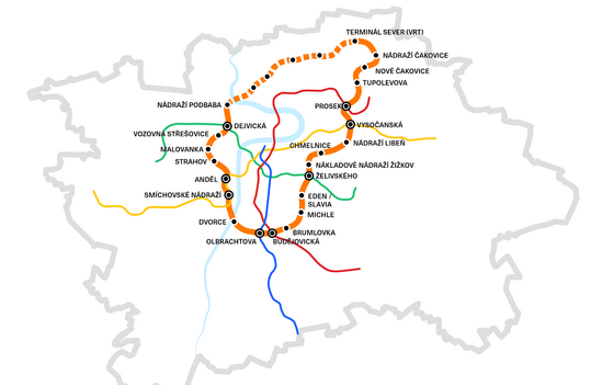 Praha Sobě představila plán na výstavbu okružní linky metra s 23 stanicemi  - iDNES.cz