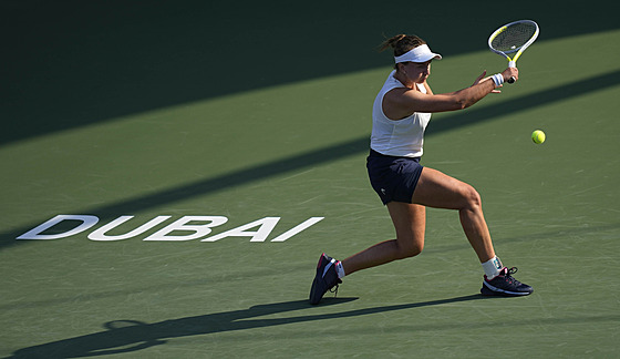 Barbora Krejíková v prvním kole turnaje v Dubaji.