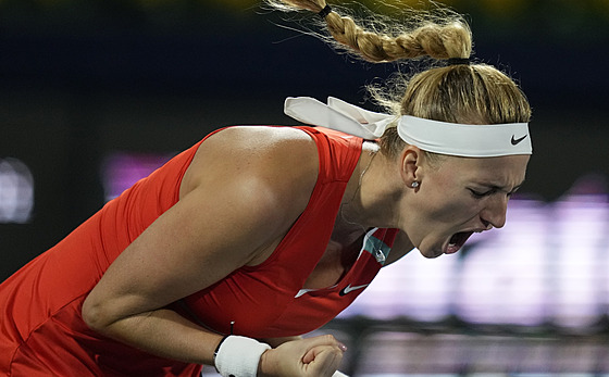 Petra Kvitová se hecuje na turnaji v Dubají.