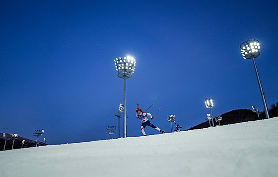 Mikulá Karlík na trati sprintu na olympijských hrách v Pekingu