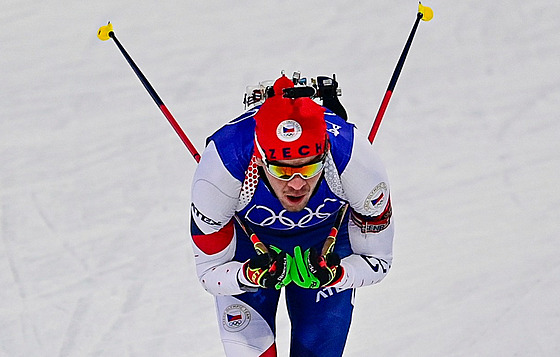 Adam Václavík bhem sprintu na olympijských hrách v Pekingu