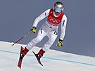 Ester Ledecká na trati olympijského super-G v Pekingu