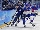 Olympijský turnaj mu v ledním hokeji. Finsko - Slovensko. Fin Saku Mäenalanen...
