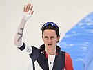 Martina Sáblíková na ptikilometrové trati na ZOH v Pekingu 2022. (10. února...