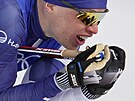 Iivo Henrik Niskanen z Finska, bhem soute mu v klasickém lyování na 15 km...