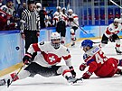 Olympijský turnaj mu v ledním hokeji. výcar Denis Hollenstein (70) a ech...