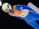 Filip Sakala z eské republiky v akci na ZOH v Pekingu 2022. (14. února 2022)