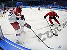 Olympijský turnaj v ledním hokeji. esko - výcarsko. Na snímku ech Hynek...