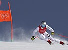 Ester Ledecká v kombina�ním sjezdu na olympijských hrách v Pekingu.