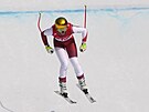 Christine Scheyerová v kombina�ním sjezdu na olympijských hrách v Pekingu.