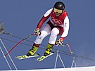 Ramona Siebenhoferová v kombina�ním sjezdu na olympijských hrách v Pekingu.