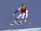 Ramona Siebenhoferová v kombina�ním sjezdu na olympijských hrách v Pekingu.