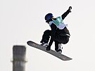 Rakouská snowboardistka Anna Gasserová ve finále olympijské soute v Big Airu.