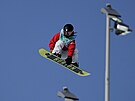 Japonská snowboardistka Reira Iwabuiová ve finále olympijské soute v Big...