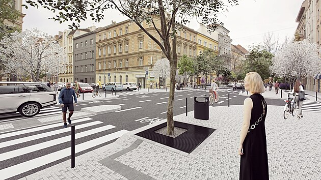 Nov podoba ulice Korunovan a jejho okol na Praze 7