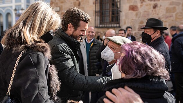L�dr lidovc� Pablo Casado na n�v�t�v� m�sta Zamora (10. �nora 2022)