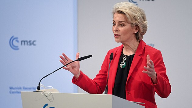 Pedsedkyn Evropsk komise Ursula von der Leyenov na Mnichovsk bzpenostn konferenci (19. nora 2022)