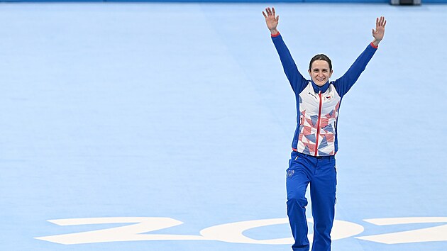Martina Sblkov na ptikilometrov trati vybojovala bronz v Pekingu 2022. (10. nora 2022)
