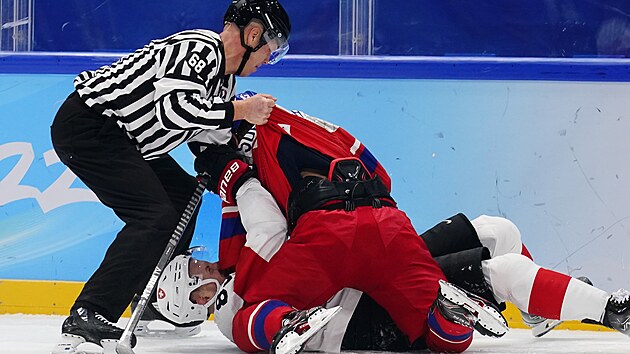 Olympijský turnaj mužů v ledním hokeji. Na snímku Vladimír Sobotka v akci. (11. února 2022)