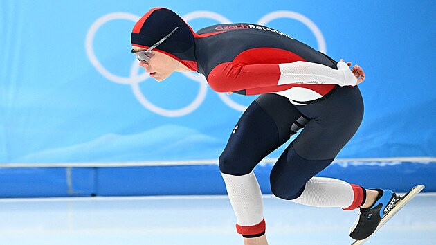 ensk zvod na 1000 metr. eka Nikola Zdrhalov v akci na ZOH v Pekingu 2022. (17. nora 2022)