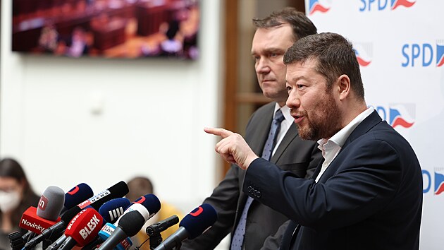 Tiskov konference poslaneckho klubu hnut SPD (16. nora 2022)