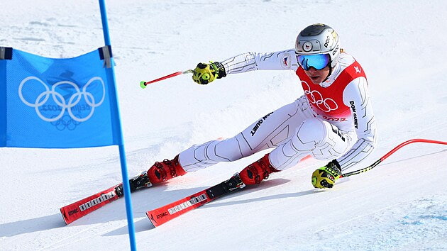 Ester Ledeck v superobm slalomu na olympijskch hrch v Pekingu.