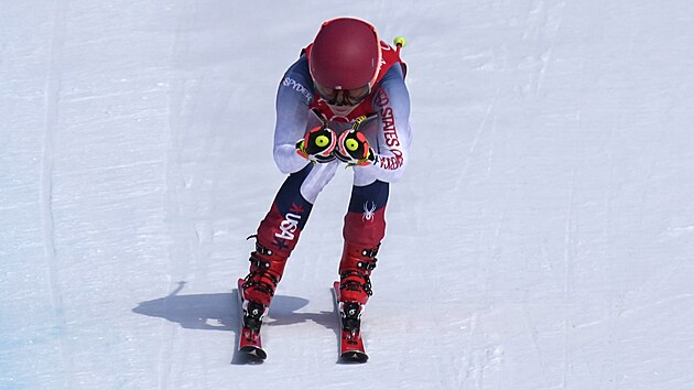 Mikaela Shiffrinov v kombinanm sjezdu na olympijskch hrch v Pekingu.